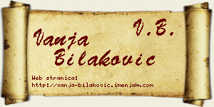 Vanja Bilaković vizit kartica